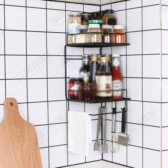 Bathroom Shelf Perforation-Free Wall-Mounted Kitchen Shelf Toilet Shelf Wall Corner Shelf Rack