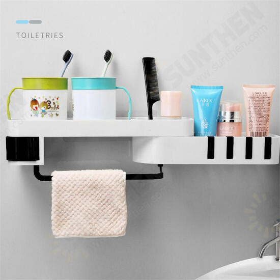 Bathroom Shelf Rack Toilet Punching Storage Rack Plastic Self-adhesive Wall Hanging Triangle Rack