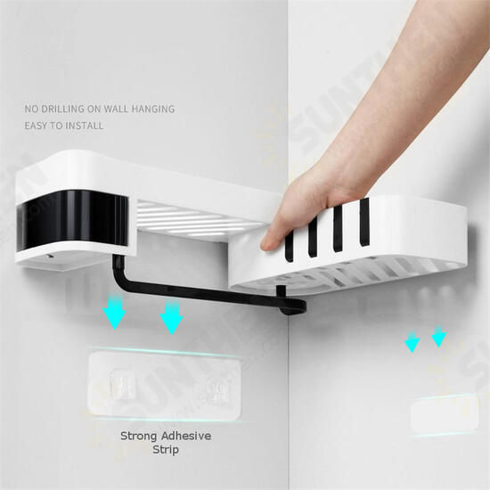 Bathroom Shelf Rack Toilet Punching Storage Rack Plastic Self-adhesive Wall Hanging Triangle Rack