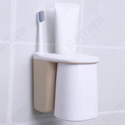 Bathroom Toothpaste Toothbrush Holder Storage Shelf Rack Set Magnetic Cups Bathroom Toothpaste Toothbrush Holder Storage Shelf Rack Set Magnetic Cups