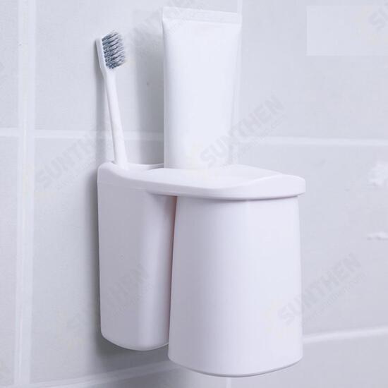 Bathroom Toothpaste Toothbrush Holder Storage Shelf Rack Set Magnetic Cups