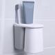 Bathroom Toothpaste Toothbrush Holder Storage Shelf Rack Set Magnetic Cups