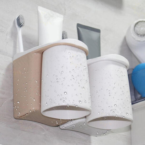 Bathroom Toothpaste Toothbrush Holder Storage Shelf Rack Set Magnetic Cups