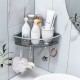 Bathroom Triangular Shower Shelf Corner Bath Storage Holder Rack With Hooker