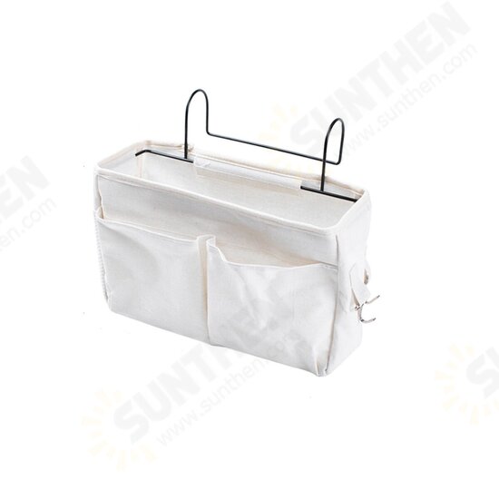 Bedside Hanging Basket Canvass Pocket Sundry Storage Bag Large-capacity Organizer