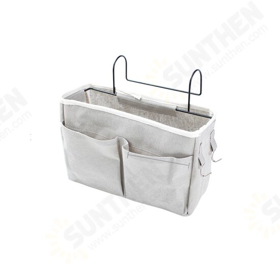 Bedside Hanging Basket Canvass Pocket Sundry Storage Bag Large-capacity Organizer