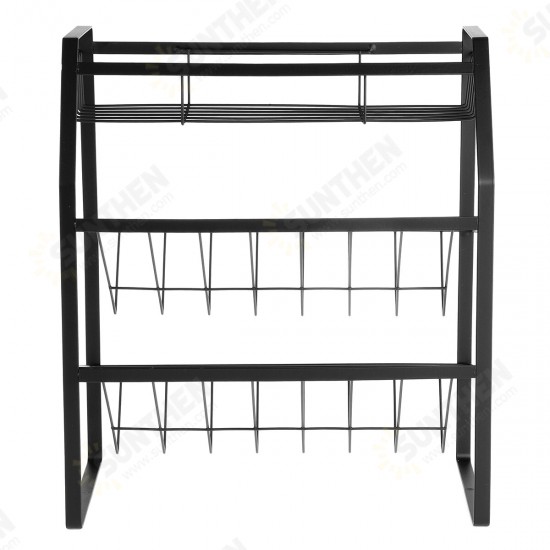 Black Seasoning Rack Kitchen Household Three-layer Storage Rack