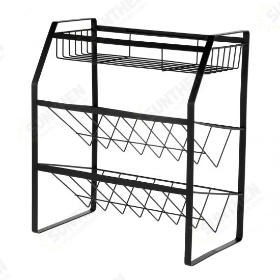 Black Seasoning Rack Kitchen Household Three-layer Storage Rack