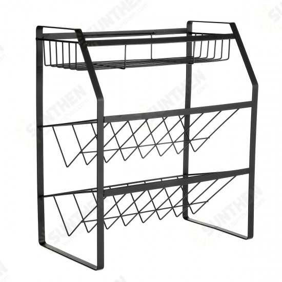 Black Seasoning Rack Kitchen Household Three-layer Storage Rack