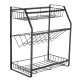 Black Seasoning Rack Kitchen Household Three-layer Storage Rack