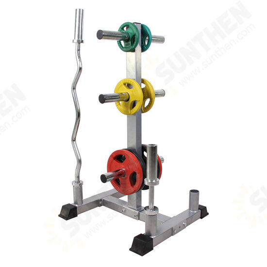 Bumper Weight Plate Storage Tree Rack Olympic Barbell Bar Stand Holder Organizer