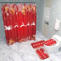 Christmas Decorations 180x180cm Shower Curtain Mat Bathroom Anti-slip Carpet Rug Christmas Decorations 180x180cm Shower Curtain Mat Bathroom Anti-slip Carpet Rug