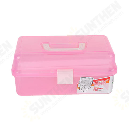 Clear Plastic Craft Makeup Organizer Jewelry Storage Compartment Tools Box Case