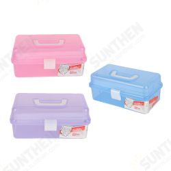 Clear Plastic Craft Makeup Organizer Jewelry Storage Compartment Tools Box Case