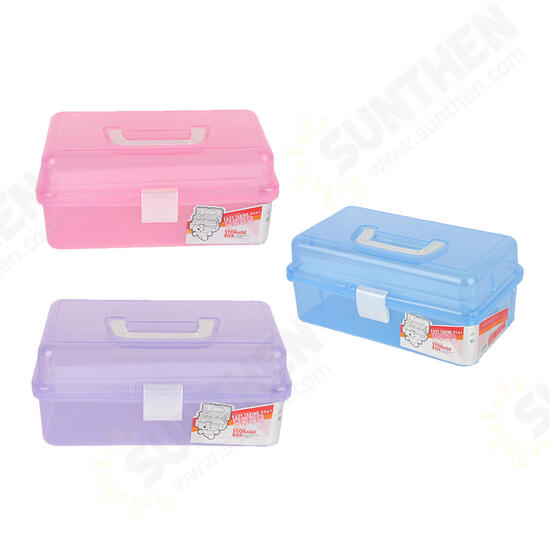 Clear Plastic Craft Makeup Organizer Jewelry Storage Compartment Tools Box Case