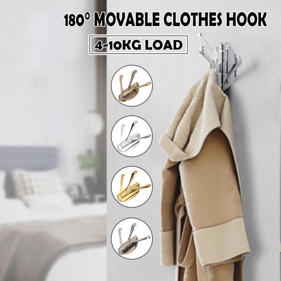 Clothes Hook /180° Movable Home Hooks/ Home Clothes Hook/ 180° Movable Clothes Single Hook/ Rotation Bathroom Wall Mount Hanger Tool Supply