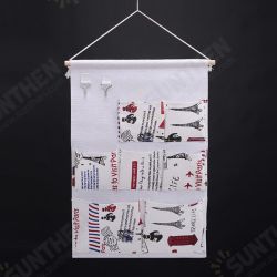 Cotton Linen Waterproof Wall Hanging Storage Bag Cartoon Printed Organizer Decor Cotton Linen Waterproof Wall Hanging Storage Bag Cartoon Printed Organizer Decor