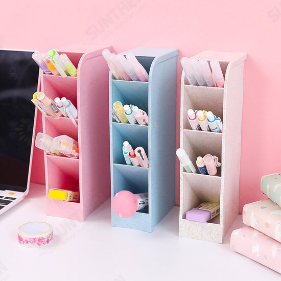 Creative Fashion Oblique Pen Holder Wheat Stalk Korean Style Multi-function Desktop StorageBox Office Stationery Kawaii