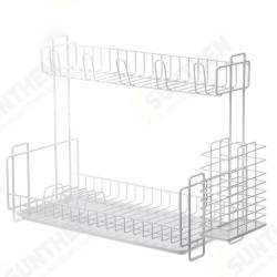 Dish Drainer Kitchen Drying Drain Shelf Sink Holder Cup Bowl Storage Home Basket Stand