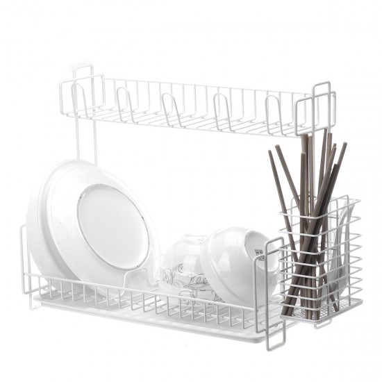 Dish Drainer Kitchen Drying Drain Shelf Sink Holder Cup Bowl Storage Home Basket Stand
