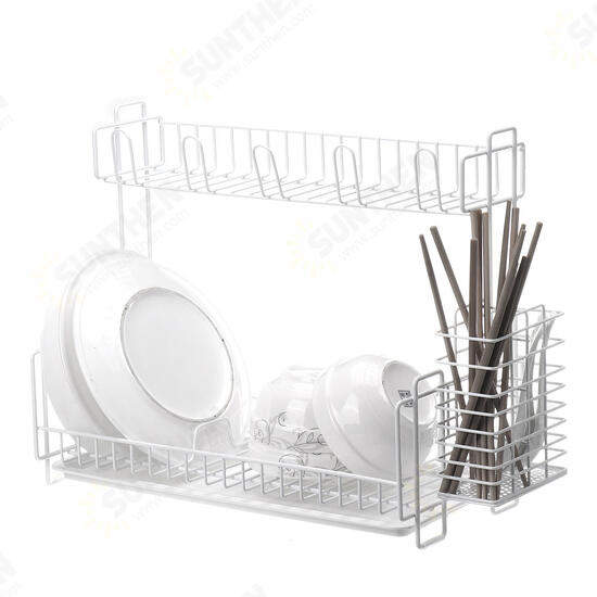 Dish Drainer Kitchen Drying Drain Shelf Sink Holder Cup Bowl Storage Home Basket Stand