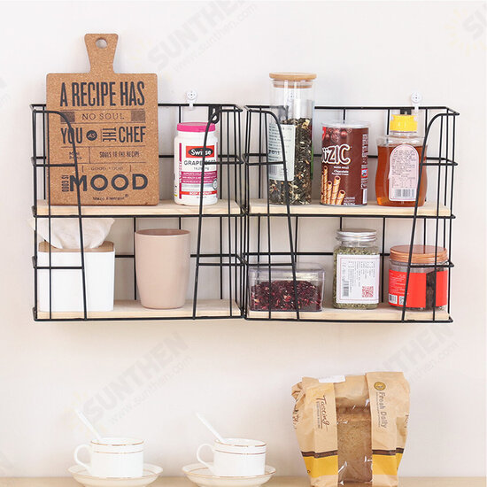 Hand-made Iron Wall Vintage Industrial Style Simple Furniture Double Wall Shelf Hand-made Iron Wall Vintage Industrial Style Simple Furniture Double Wall Shelf