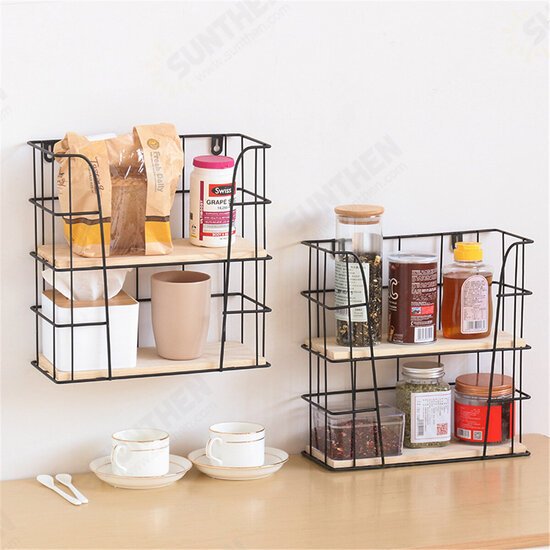 Hand-made Iron Wall Vintage Industrial Style Simple Furniture Double Wall Shelf Hand-made Iron Wall Vintage Industrial Style Simple Furniture Double Wall Shelf