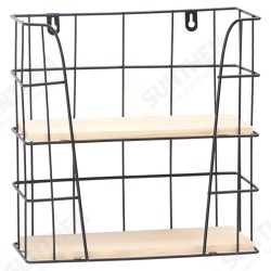 Hand-made Iron Wall Vintage Industrial Style Simple Furniture Double Wall Shelf Hand-made Iron Wall Vintage Industrial Style Simple Furniture Double Wall Shelf