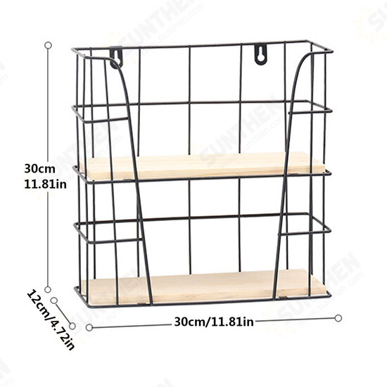 Hand-made Iron Wall Vintage Industrial Style Simple Furniture Double Wall Shelf Hand-made Iron Wall Vintage Industrial Style Simple Furniture Double Wall Shelf