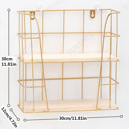 Hand-made Iron Wall Vintage Industrial Style Simple Furniture Double Wall Shelf Hand-made Iron Wall Vintage Industrial Style Simple Furniture Double Wall Shelf
