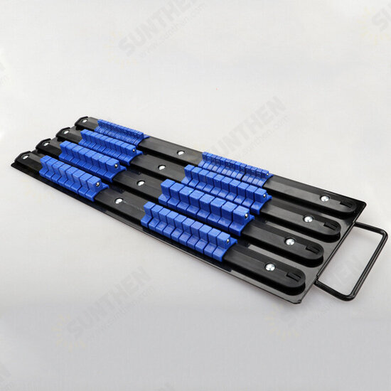 Industrial Socket Wrench Storage Rack iron Rail Rack Holder Drive Tool Organizer Sliding 1/4inch 3/8inch 1/2inch Finishing Tool Holder