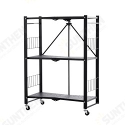 Installation-free Folding Kitchen Racks Floor-to-ceiling Multi-layer Kitchen Storage Racks Movable Racks