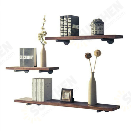 Iron Pipe Shelf Retro Design Black Iron Pipe Wall Mount Shelf Shelving Tool