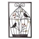 Jeweled Birds Tree Birdcage Sculpture Iron Wrought Hanging Wall Art Decorations Framed