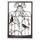 Jeweled Birds Tree Birdcage Sculpture Iron Wrought Hanging Wall Art Decorations Framed