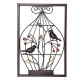 Jeweled Birds Tree Birdcage Sculpture Iron Wrought Hanging Wall Art Decorations Framed