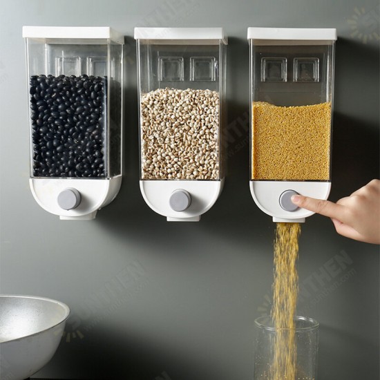 Kitchen Wall-Mounted Storage Tank Cereal Rice Bean Sealed Can Oatmeal Dispenser Wholesale