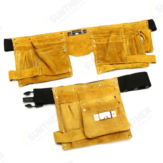 Leather Electrician Tool Waist Bag 8/14 Pockets Carpenter Electrician Tool Pouch Leather Electrician Tool Waist Bag 8/14 Pockets Carpenter Electrician Tool Pouch