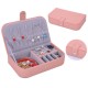 Pattern Jewelry Box Leather Earrings Storage Cases For Girl Portable Monolayer Jewelry Organize Travel Casket