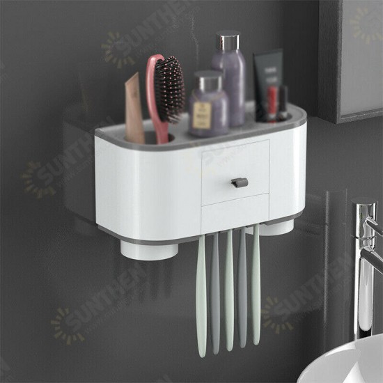 Magnetic Adsorption Toothbrush Holder With Cup Wall Mount And Washing Storage Storage Baskets Magnetic Adsorption Toothbrush Holder With Cup Wall Mount And Washing Storage Storage Baskets