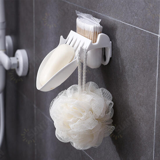 Non-Perforated Double-Layer Soap Box Strong Non-Stick Paste Bathroom Drain Toilet Wall-Mounted Soap Dual-Use Shelf Rack