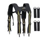 Padded Heavy Duty Work Tool Belt Braces Suspenders for Tool Pouch with 4 Loops