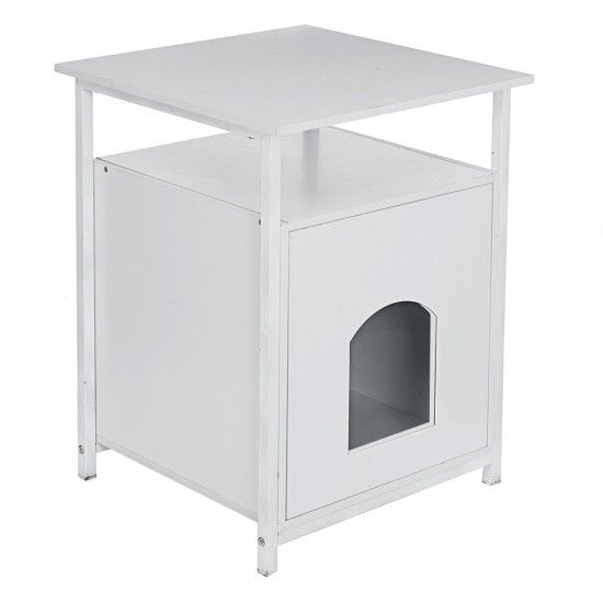 Pet Cat /Dog Puppy Box Cat Enclosed Litter Side with Table Furniture Box House