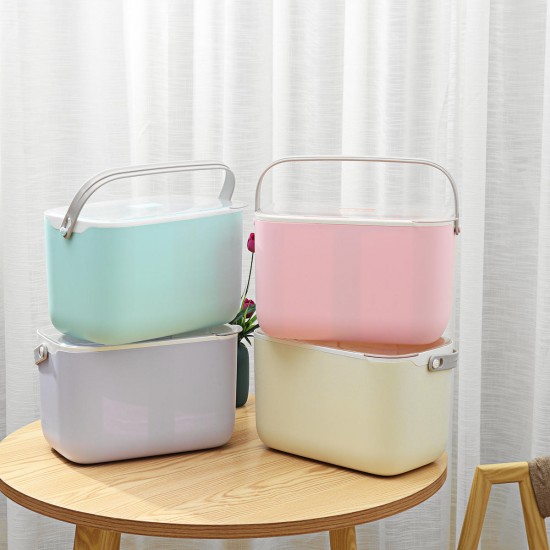 Portable Baby Bottle Storage Box With Handle And Drying Rack Flap Dustproof Baby Tableware Storage Box Strollers Storage Bag