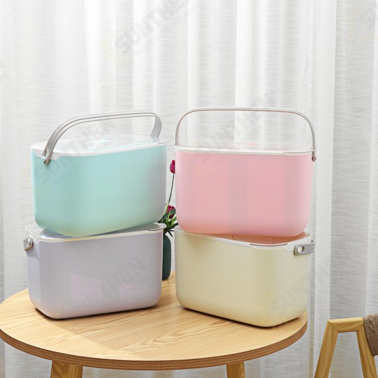 Portable Baby Bottle Storage Box With Handle And Drying Rack Flap Dustproof Baby Tableware Storage Box Strollers Storage Bag