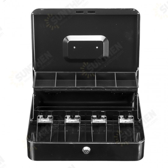 Portable Cash Box Deposit Slot Lockable Money Coins Petty Metal Case with 2 Keys