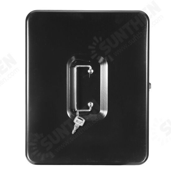 Portable Cash Box Deposit Slot Lockable Money Coins Petty Metal Case with 2 Keys