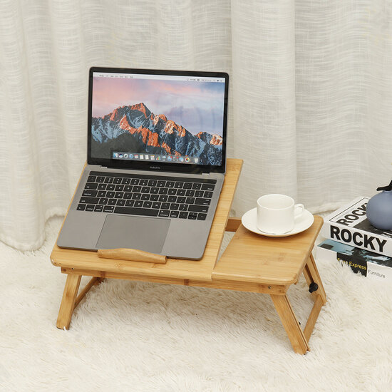 Portable Deluxe Bamboo Laptop Bed Desk Table Foldable Workstation Tray Lap