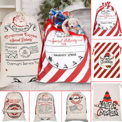 Santa Sack Canvas Bag Party Christmas Candy Bags Xmas Decorations for Kids Gift Santa Sack Canvas Bag Party Christmas Candy Bags Xmas Decorations for Kids Gift