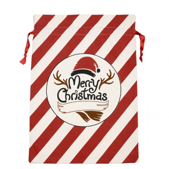 Santa Sack Canvas Bag Party Christmas Candy Bags Xmas Decorations for Kids Gift